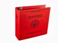 Federal Bureau red vinyl binder