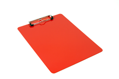 red metal clipboard